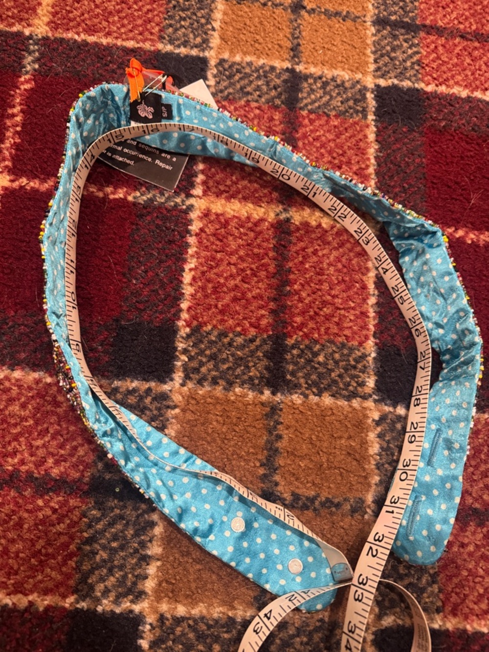 Turquoise Multicolor Beaded Belt. Size small petite never worn - Picture 6 of 8